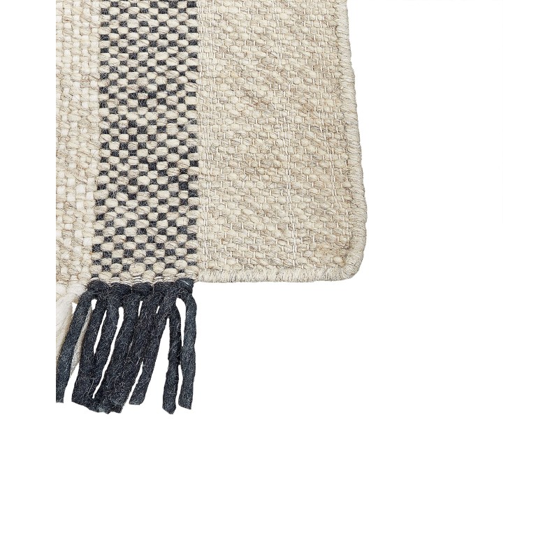 Dywan wełniany 80 x 150 cm złamana biel z czarnym TACETTIN