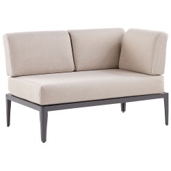 Narożnik ogrodowy ze stolikiem dla 6 osób RIMA III Lewostronny Modułowy Metal Beżowy