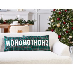 Zestaw 2 poduszek dekoracyjnych JOYCANDY 30 x 50 cm Zielony Wzór świąteczny