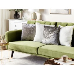 Zestaw 2 poduszek dekoracyjnych HOSTA Welur 45 x 45 cm Szary Jednolity