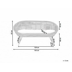 Sofa 2-osobowa rattanowa naturalna MARATEA
