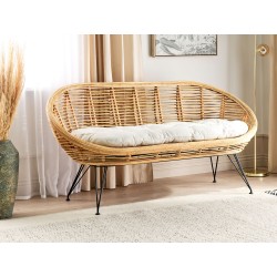 Sofa 2-osobowa rattanowa naturalna MARATEA