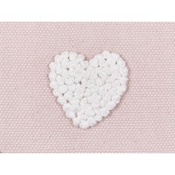 Bawełniana poduszka dekoracyjna w serca 45 x 45 cm różowa GAZANIA