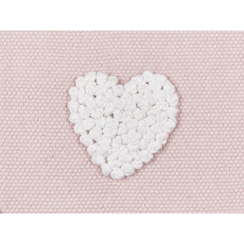 Bawełniana poduszka dekoracyjna w serca 45 x 45 cm różowa GAZANIA