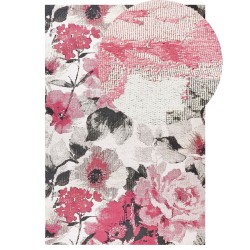 Dywan bawełniany w kwiaty 200 x 300 cm różowy EJAZ