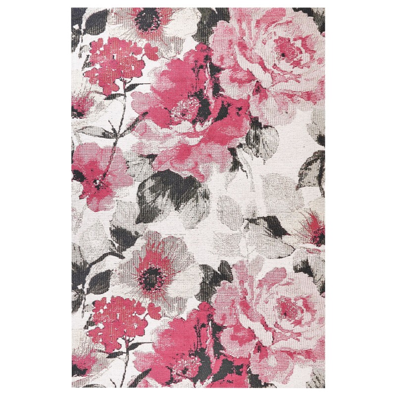 Dywan bawełniany w kwiaty 200 x 300 cm różowy EJAZ