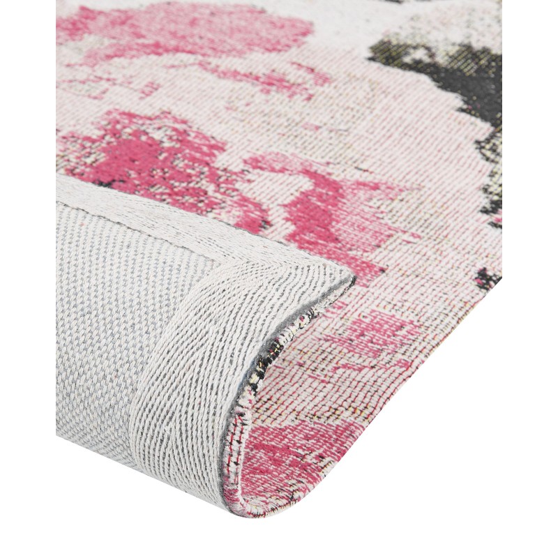 Dywan bawełniany w kwiaty 200 x 300 cm różowy EJAZ