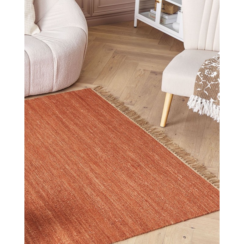 Dywan z juty 160 x 230 cm czerwony LUNIA