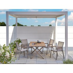 Stół ogrodowy TIANO 90 cm 160 cm Metal Beżowoszary