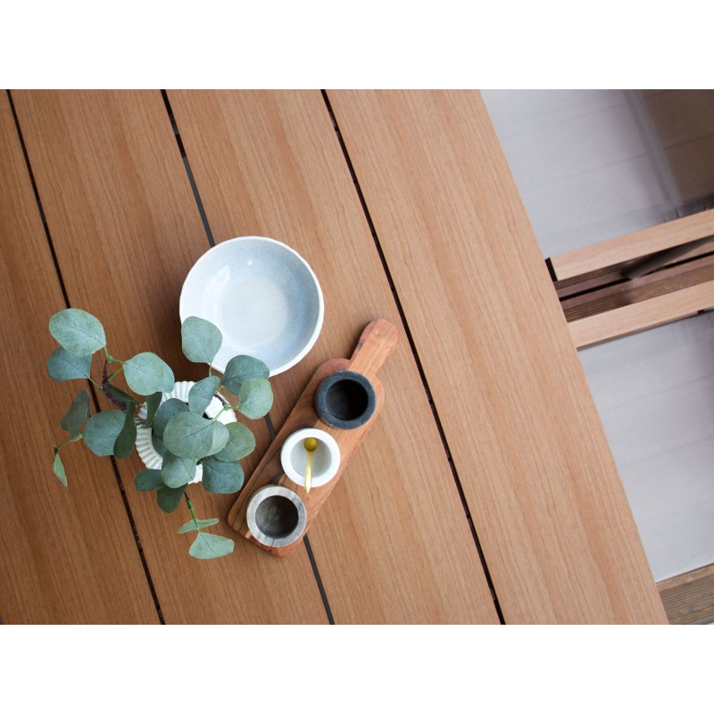 Stół ogrodowy TIANO 90 cm 160 cm Metal Beżowoszary