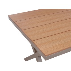 Stół ogrodowy TIANO 90 cm 160 cm Metal Beżowoszary