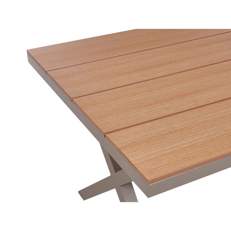 Stół ogrodowy TIANO 90 cm 160 cm Metal Beżowoszary