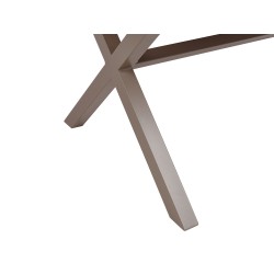 Stół ogrodowy TIANO 90 cm 160 cm Metal Beżowoszary