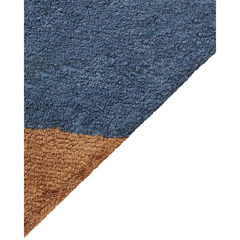 Dywan bawełniany w paski 140 x 200 cm niebiesko-brązowy XULUF