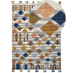 Dywan wełniany kilim 160 x 230 cm wielokolorowy KASAKH