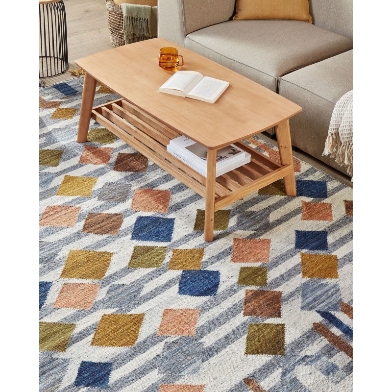 Dywan wełniany kilim 160 x 230 cm wielokolorowy KASAKH