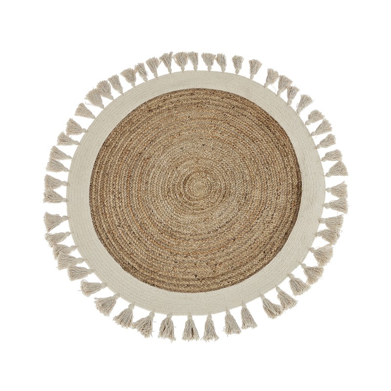 Dywan okrągły z juty ⌀ 120 cm beżowy SAMSUN