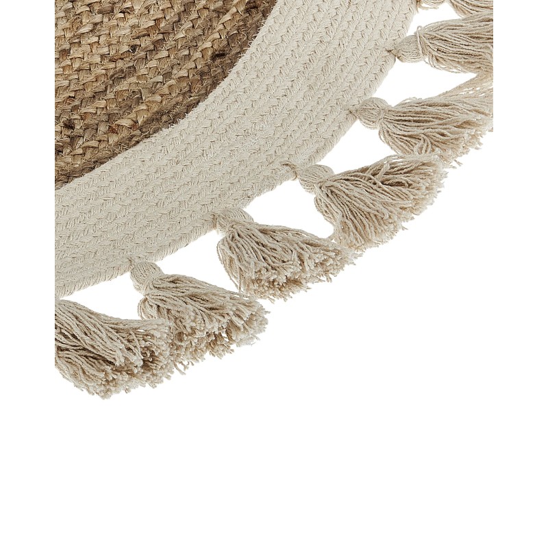 Dywan okrągły z juty ⌀ 120 cm beżowy SAMSUN