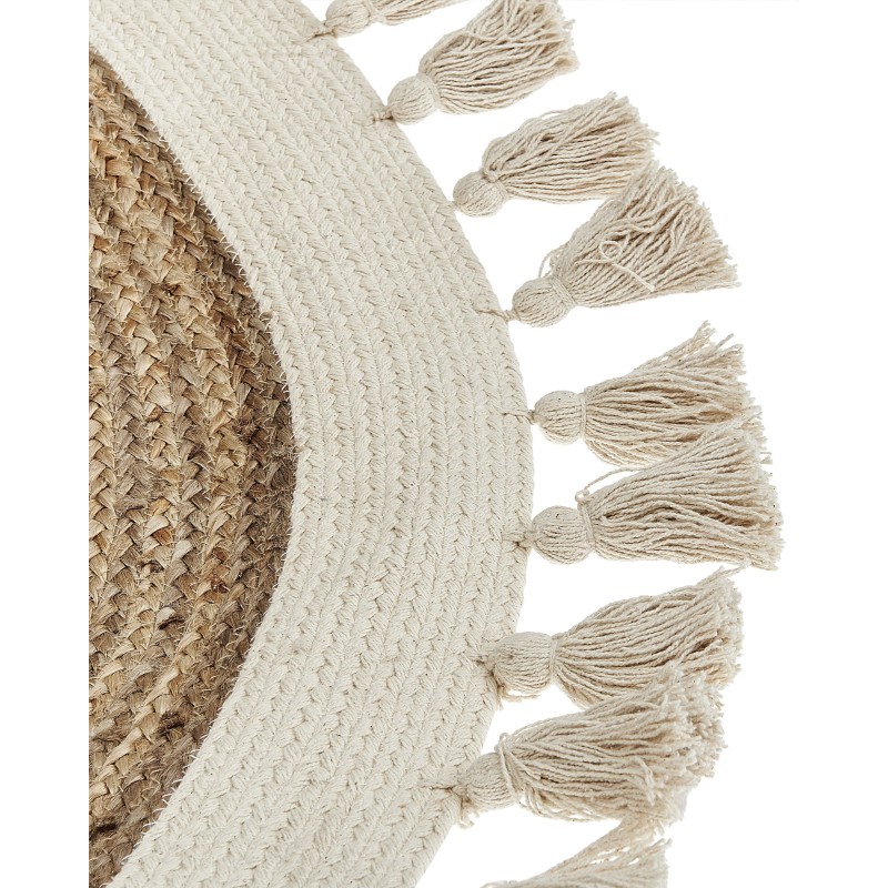 Dywan okrągły z juty ⌀ 120 cm beżowy SAMSUN