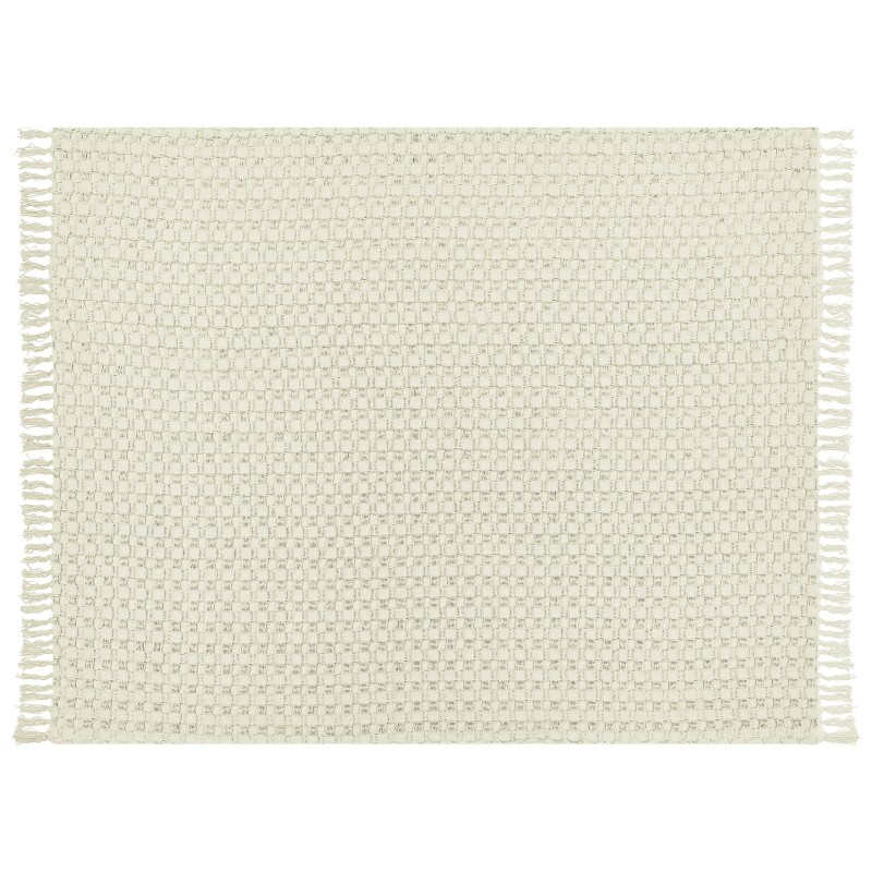 Narzuta na łóżko BERE Bawełna 150 x 200 cm Złamana biel