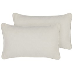 Zestaw 2 poduszek dekoracyjnych HELIOTROPE 30 x 50 cm Biały Jednolity