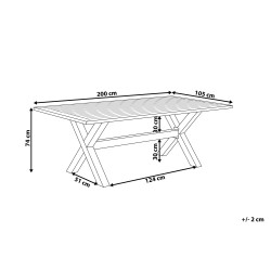 Stół ogrodowy CASCAIS 200 cm 105 cm Metal Beżowoszary