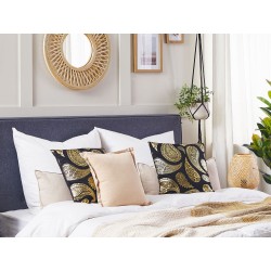 Zestaw 2 poduszek dekoracyjnych URSINIA Welur 45 x 45 cm Złoty Wzór orientalny