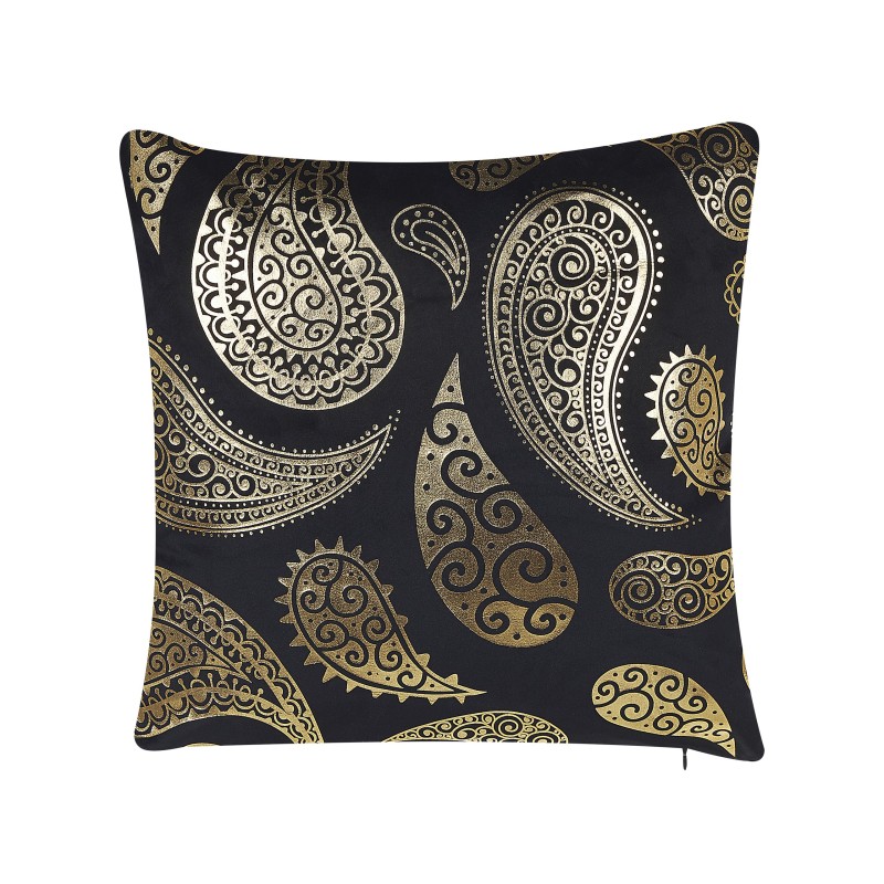 Zestaw 2 poduszek dekoracyjnych URSINIA Welur 45 x 45 cm Złoty Wzór orientalny