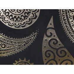 Zestaw 2 poduszek dekoracyjnych URSINIA Welur 45 x 45 cm Złoty Wzór orientalny