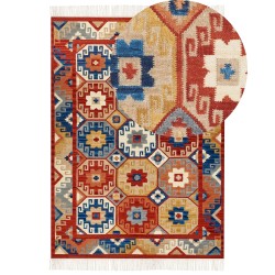 Dywan wełniany kilim 200 x 300 cm wielokolorowy LUSARAT