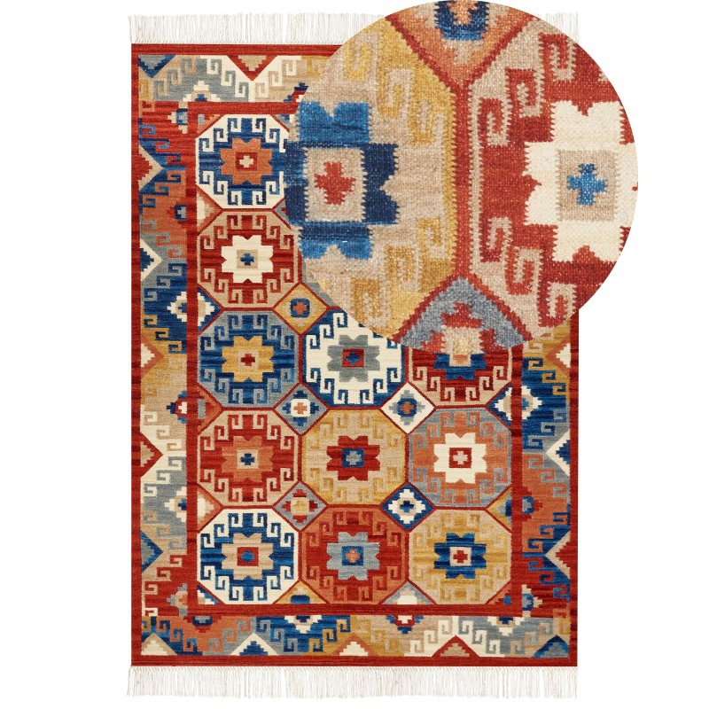 Dywan wełniany kilim 200 x 300 cm wielokolorowy LUSARAT