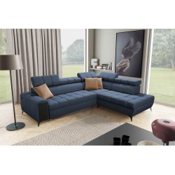 Venna VII corner sofa with sleeping function, USB port, and opening bar in Plush, Avra 14