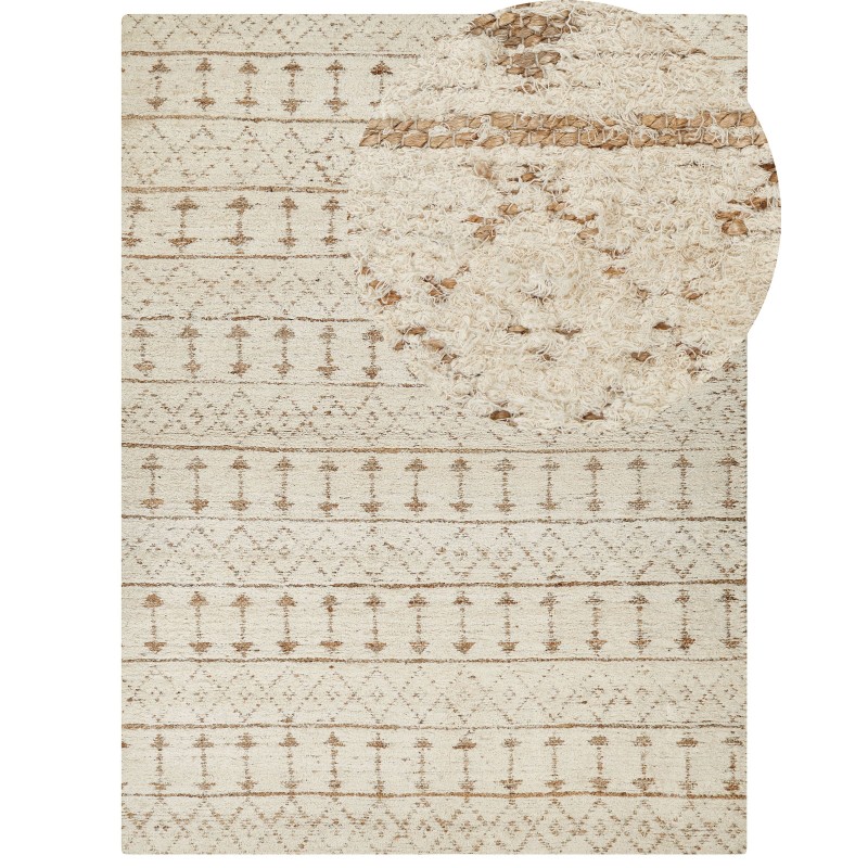 Dywan z tkaniny konopnej 300 x 400 cm beżowy SANAO