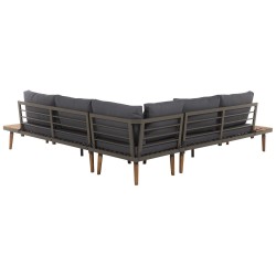 Narożnik ogrodowy ze stolikiem dla 5 osób CORATO Drewno akacjowe Szary