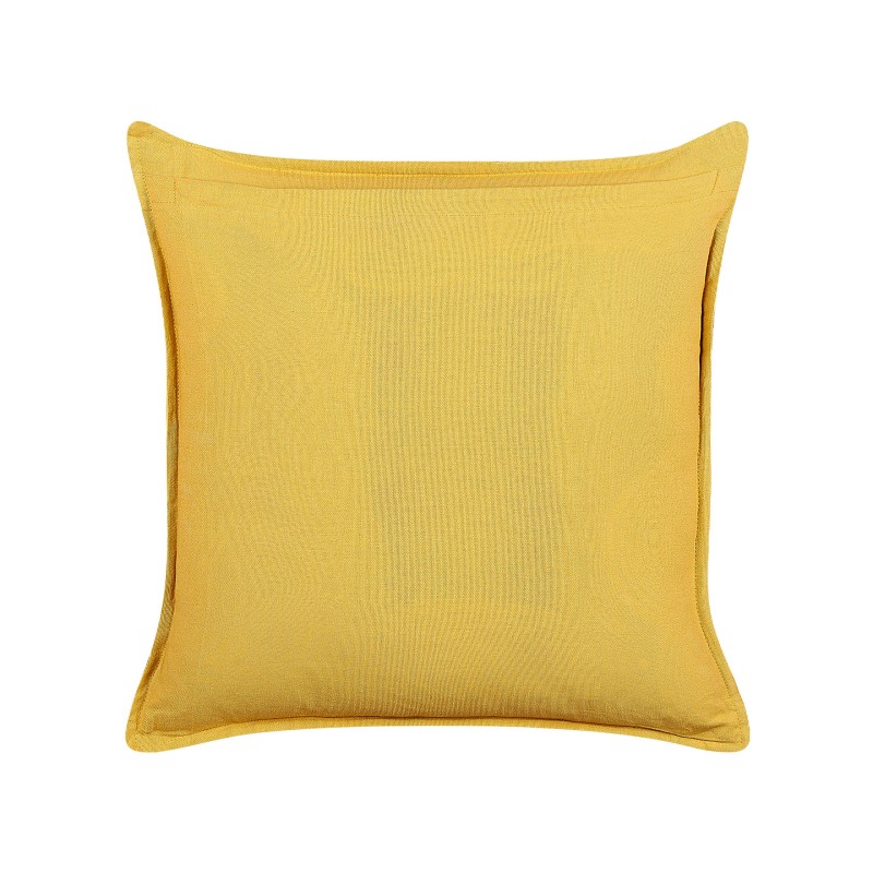 Poduszka dekoracyjna RAPIS Welur 45 x 45 cm Żółty Wzór geometryczny