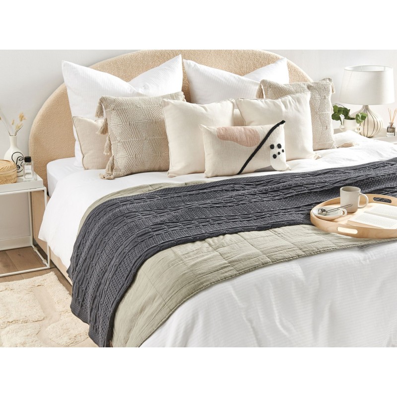 Koc FETHIYE Bawełna 140 x 170 cm Ciemnoszary