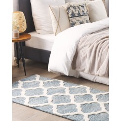 Dywan wełniany 80 x 150 cm niebieski YALOVA