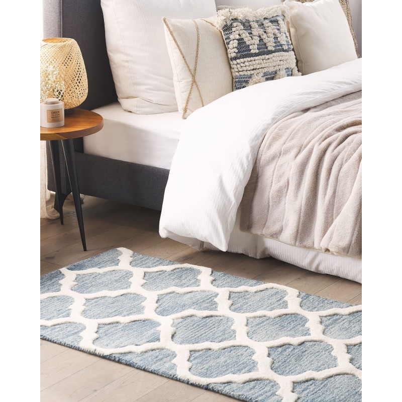 Dywan wełniany 80 x 150 cm niebieski YALOVA