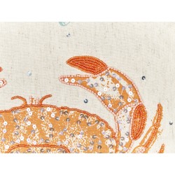 Poduszka dekoracyjna SARGASSUM Len 45 x 45 cm Beżowy Wzór zwierzęcy