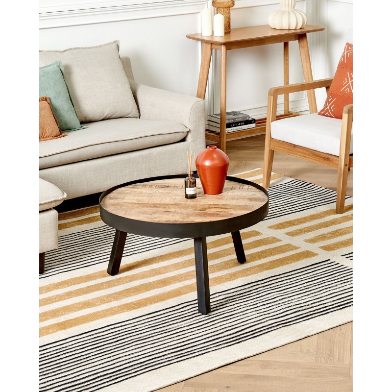 Dywan bawełniany 200 x 300 cm żółto-czarny KATRA