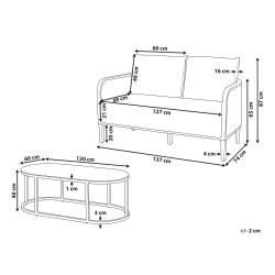 Sofa ogrodowa 2-osobowa złamana biel MONTEFALCO