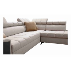 Venna VII corner sofa with sleeping function, USB port, and opening bar in Plush, Avra 14