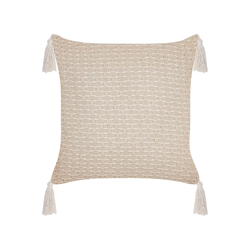 Zestaw 2 poduszek dekoracyjnych HAKONE 42 x 42 cm Jasnobeżowy Wzór geometryczny