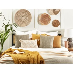 Poduszka dekoracyjna SENECIO Bawełna 45 x 45 cm Beżowy Wzór geometryczny