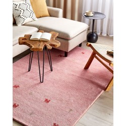 Dywan wełniany gabbeh 140 x 200 cm różowy YULAFI