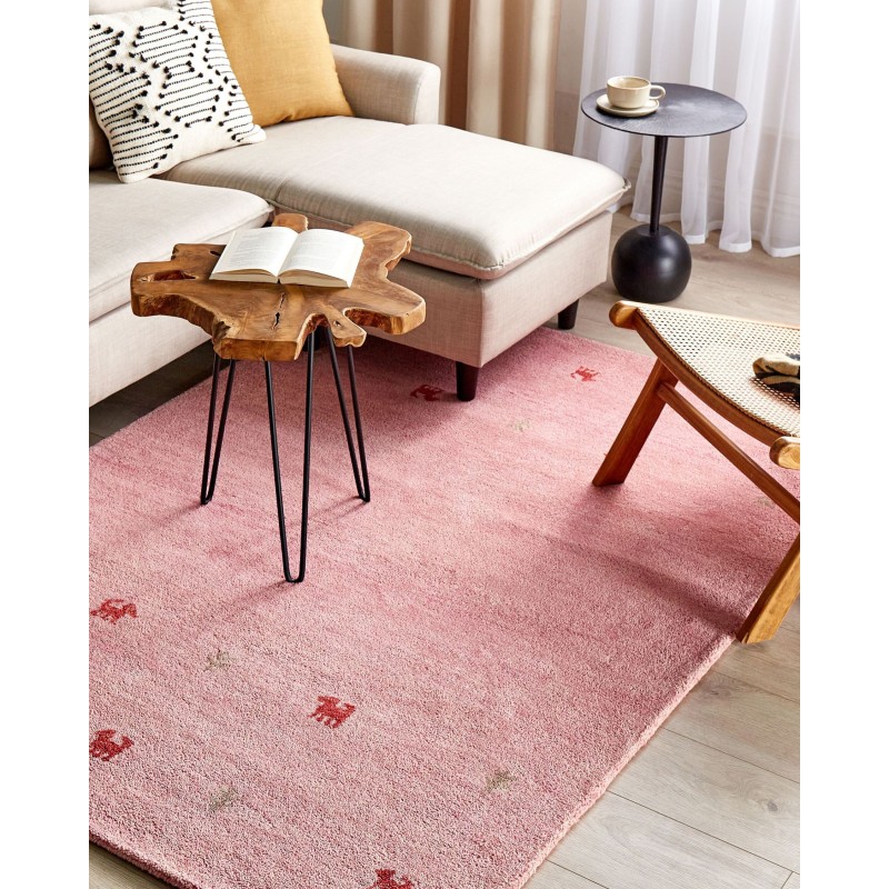 Dywan wełniany gabbeh 140 x 200 cm różowy YULAFI