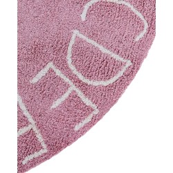 Dywan dziecięcy okrągły bawełniany ø 120 cm różowy VURGUN