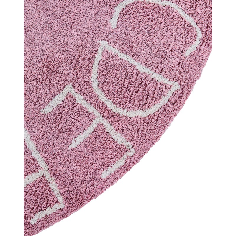 Dywan dziecięcy okrągły bawełniany ø 120 cm różowy VURGUN