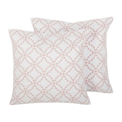 Zestaw 2 poduszek dekoracyjnych VERBENA Bawełna 45 x 45 cm Różowy Wzór geometryczny