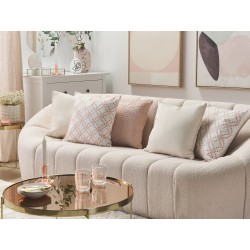 Zestaw 2 poduszek dekoracyjnych VERBENA Bawełna 45 x 45 cm Różowy Wzór geometryczny